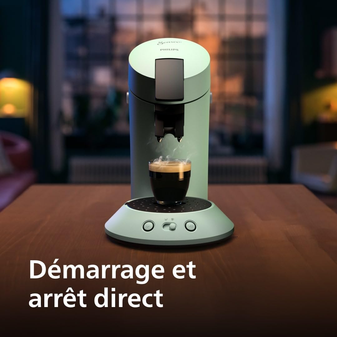 Machine à Café à Dosettes SENSEO CSA210/80 – Vert Désert Nature